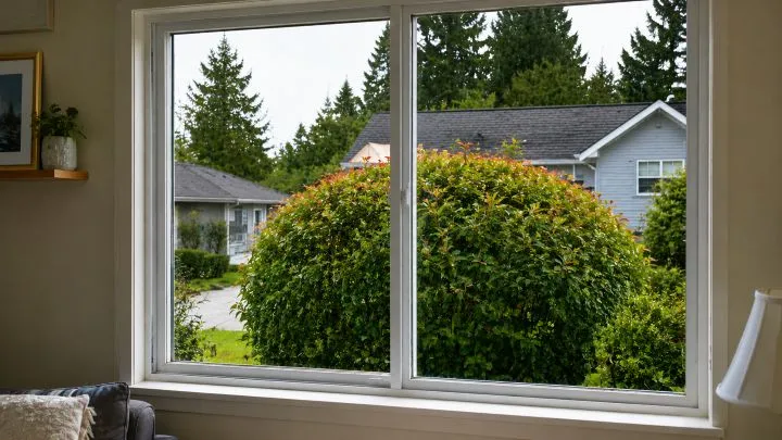 Interior windows clean and streak-free after cleaning in Sammamish, WA