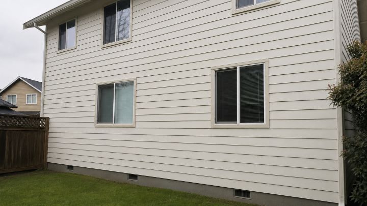 House siding restored to a bright, clean finish after soft washing in Kirkland, WA