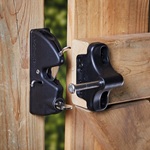 Fence gate hinge and latch hardware before a tune-up