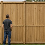 Extra tall wood fence, over 8 feet tall