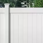 White vinyl composite fence panel