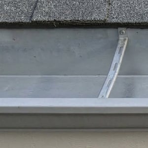 Open gutter with no guard covering it