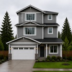 Three-story house exterior