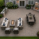 Large backyard patio