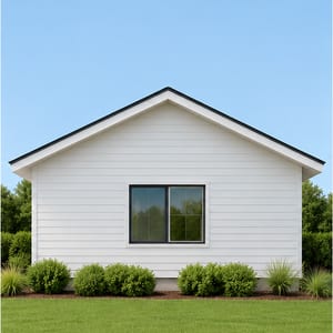 House with a moderately sloped 8/12 roof