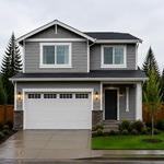 House siding with multiple gables and a covered porch