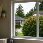 Interior windows with dust and streaks before washing